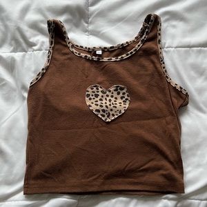 y2k cheetah heart crop top